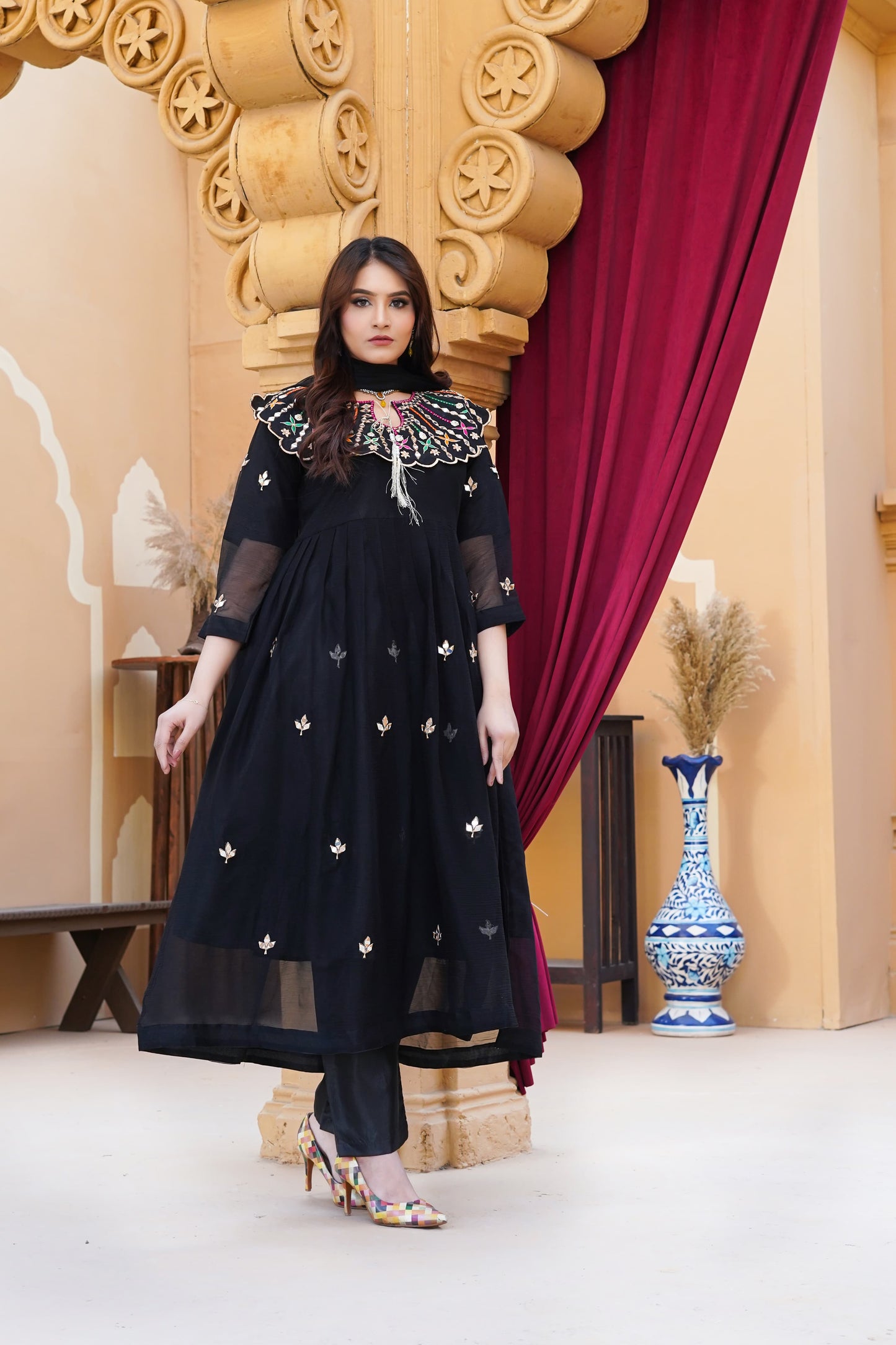 Muntaha Chiffon Embroidery Maxi 3Pc