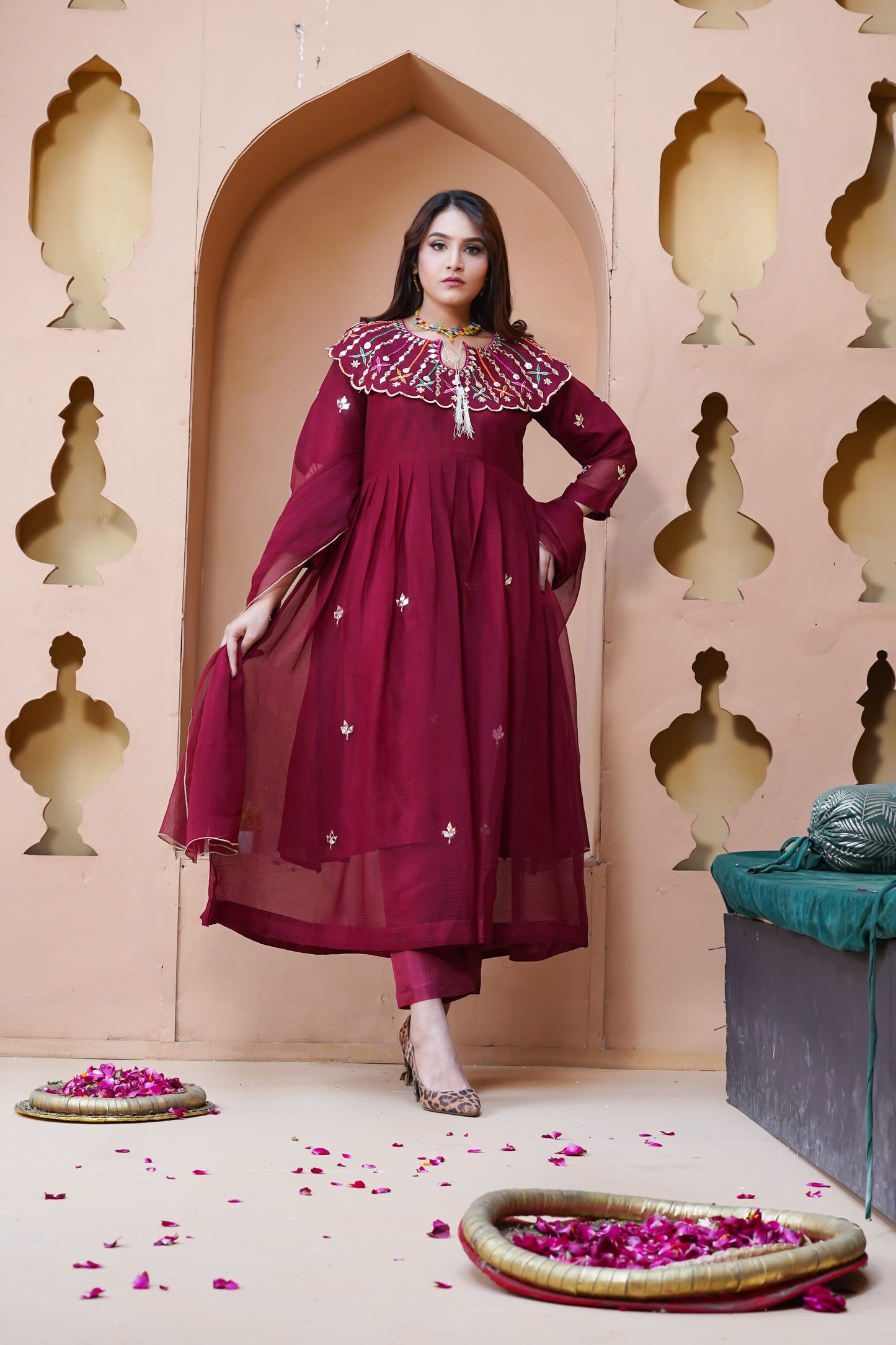 Muntaha Chiffon Embroidery Maxi 3Pc